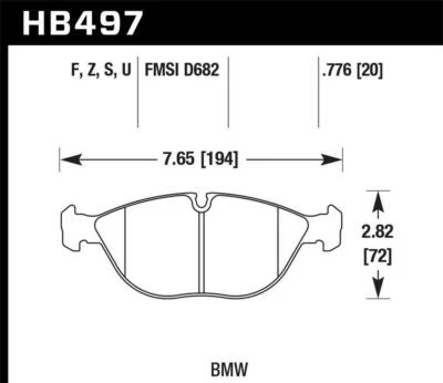 Hawk Front Disc Brake Pad Set Fits 1999-2002 Mercedes E55 AMG  HPS 5.0 Disc Brak - Image 1 of 4