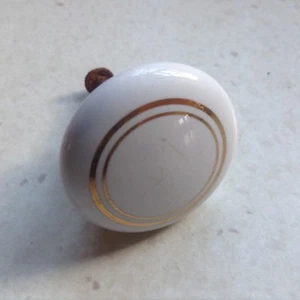 Small Vintage White China Door Knob with screw - Picture 1 of 2