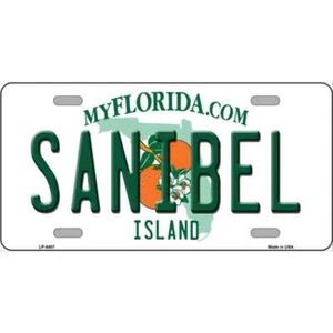 Etiqueta de placa de metal novedoso Sanibel Florida LP-8407 - Imagen 1 de 1