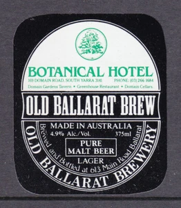BEER LABEL: OLD BALLARAT BREW  BOTANICAL HOTEL  375ml. - Bild 1 von 1