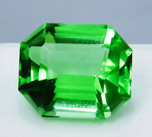 Topaz 14 Ct Brazil Green Emerald Cut Treated Loose Gemstone L-1686