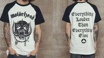 Motörhead Official Baseball T-Shirt Everything Louder Than Everything Else Lemmy - Image 1 of 4
