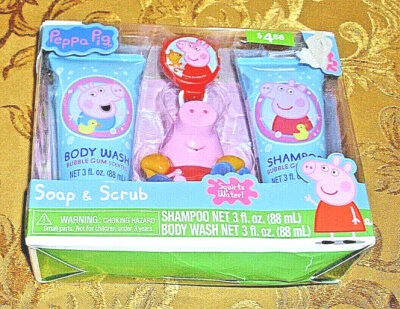 Peppa Pig Jabón y Exfoliante Set 4 piezas Baño Gancho Exfoliante Champú y Jabón Corporal Nuevo sin Etiquetas (Nuevo) Foto 1 de 4