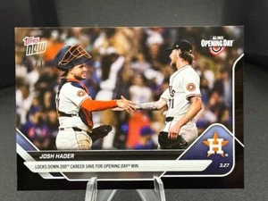 Josh Hader 200th Save Opening Day 2025 MLB Topps NOW Card 12 Black Foil 8/10 - Picture 1 of 4