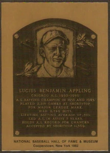 LUKE APPLING Chicago White Sox 1982 BASEBALL HOF METALLIC PLAQUE CARD ~1 of 1000 - Picture 1 of 2