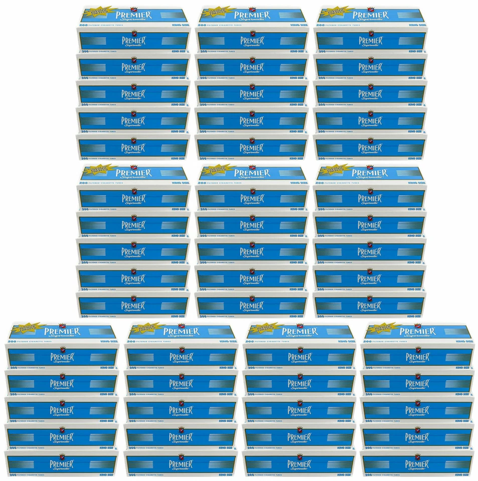 Premier Supermatic King Size Blue Light Cigarette Filter Tubes 50 boxes  3098-50 - Image 1 of 1