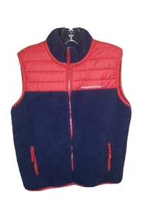 Vineyard Vines Youth Boys Sherpa Fleece Full  Zip Vest Red & Blue Size L (16) - Picture 1 of 9