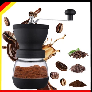 Kaffeemühle Edelstahl mit Keramikmahlwerk Handkaffeemühle Kaffee Mühle Manuell - Bild 1 von 14