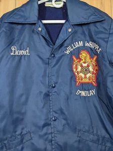 VTG Freemason DeMolay Coach's Jacket Sz M Embroidered "David" USA Made Holloway - Picture 1 of 13