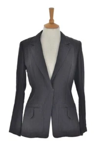 #71 AQUASCUTUM LONDON dunkelbrauner Damen Mantel Jacke Blazer 100% Leinen/Flachs - S/M - Bild 1 von 16