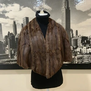 VINTAGE Stern Brothers NEW YORK echter Nerzfellumhang Einheitsgröße!!! LIGHTWEIT!!! - Bild 1 von 18