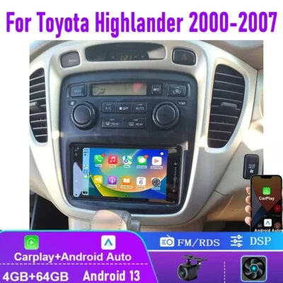 Radio estéreo para automóvil Android 13 para Toyota Highlander 2000-2007 Apple Carplay GPS BT Foto 1 de 4
