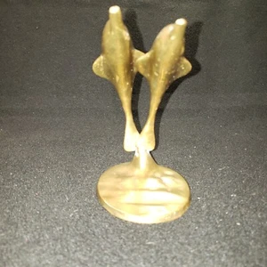 Vintage Brass Double Jumping Dolphins-Sleek, Contemporary - Picture 1 of 8