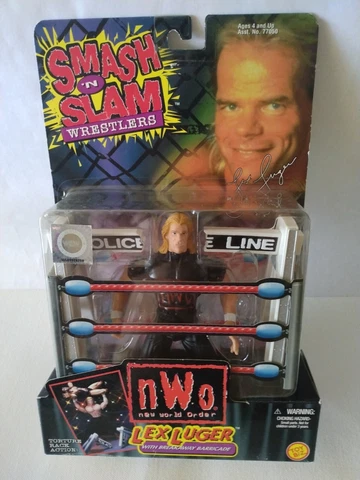 wcw smash n slam lex luger with barricade and NWO shirt MIB Cover