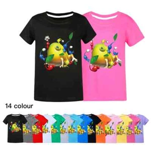 Pikmin T Shirt Kids Summer Clothes Baby Girls Cartoon TShirt Short Sleeve Tops - Picture 1 of 38