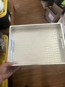 bandeja papel plata y madera - Imagen 1 de 2