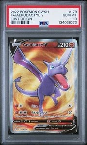 Pokemon PSA 10 Aerodactyl V Arte Completo 179/196 SWSH Origen Perdido 2022 Gema Como Nueva - Imagen 1 de 2
