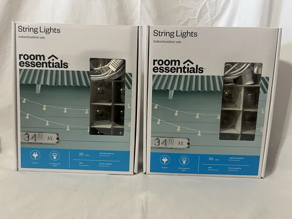 Globe String Lights 20 Bulbs Room Essentials Indoor/outdoor 20ft