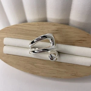 Kopen Australia | Silver Plated Asymmetrical Chunky Ring Adjustable Minimalist - Picture 1 of 7