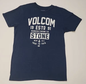 Volcom Stone T-Shirt Men Size Medium Navy Blue Short Sleeve Vintage Y2K 90s - Picture 1 of 8