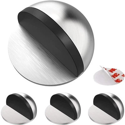 1/4 Stk Türstopper Boden Selbstklebend, Edelstahl Kleben Bodentürstopper 45x27mm - Bild 1 von 4