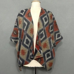 Altard State Womens Wrap M Fleece Blanket Poncho Cape Western Aztec Southwest - Picture 1 of 12