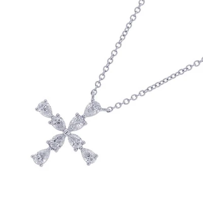 HARRY WINSTON Symbols Pear Shape Mini Cross Pendant Pt950 PEDPREMCPM - Image 1 of 4