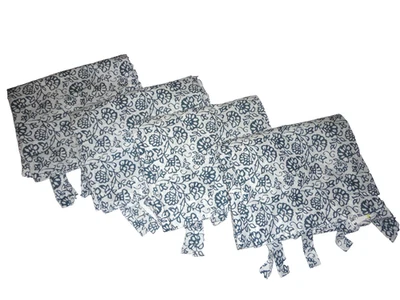 IKEA  MJOLKART BLUE & WHITE FLORAL (4) TAB TOP CURTAINS DRAPERY PANELS 56X94 - Image 1 of 4