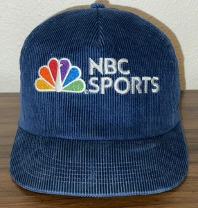 Vtg NBC Sports K-Products Blue Corduroy SnapBack Hat. Made In USA - Picture 1 of 7