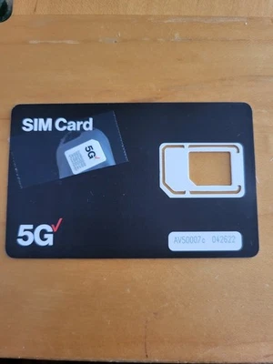 Verizon 3-in-1 Postpaid/Prepaid 4G LTE 5G SIM Card Nano/Micro/Standard Size - Image 1 of 2