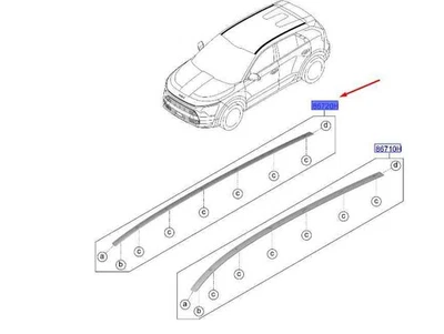 Listón de techo derecho KIA NIRO MK2 87240AT000 NUEVO ORIGINAL Foto 1 de 2