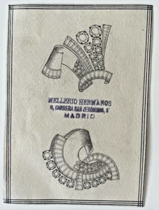 Zeichnung Entwurf für Schmuck, drei Entwürfe für Broschen von Mellerio Hermanos - Bild 1 von 4