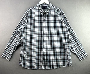 Blau kariertes Hemd Herren XL Knopfleiste Langarm kariert 100% Baumwolle Freizeit - Bild 1 von 9