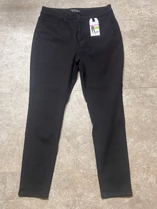 NEW! Time and Tru women's black fitted high rise skinny jeans Pants size 14 NWT - Picture 1 of 4