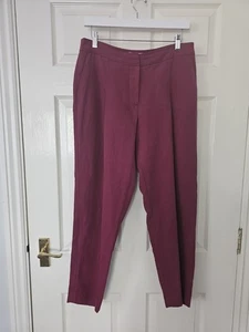Pantalón Pure Collection Mezcla Seda y Lino Talla 12 Bolsillos Sensación Suave Borgoña  - Imagen 1 de 9