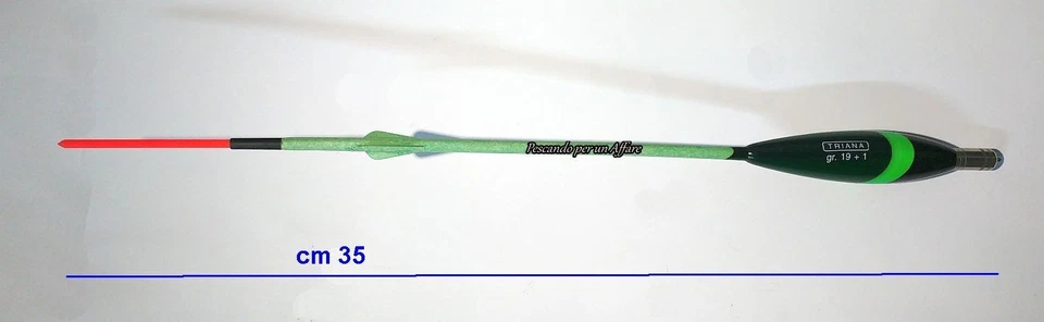 TRIANA galleggiante inglese,penna di pavone con aletta, antenna Ø3mm - Immagine 1 di 1