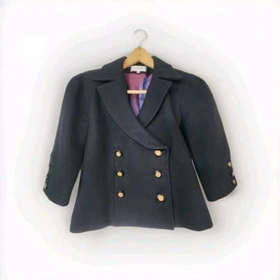 Chaqueta ANNE FONTAINE Vicky Azul Marino Lana Doble Botón 38 EE. UU. 6 S Blazer Foto 1 de 4