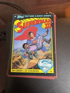 1983 Superman 3 III Complete Base Set 99 Trading Cards + 22 Stickers Topps - Picture 1 of 5