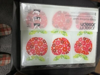 Joseph Glass Cutting Board Rare Apples Print Rectangular New - Image 1 of 2