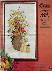 Paragon Needle Craft~Straw Doll Floral Picture #1212~ Creative Crewl Stitchery - Picture 1 of 2