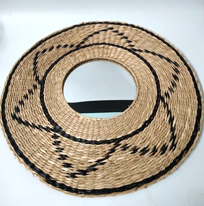 Specchio da parete in tessuto alghe marine stile boho specchio da parete - Foto 1 di 4