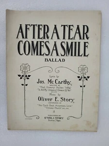 "After A Tear Comes A Smile" Ballard Jos. Mc Carthy (5) 1910 Antique Sheet - Bild 1 von 4