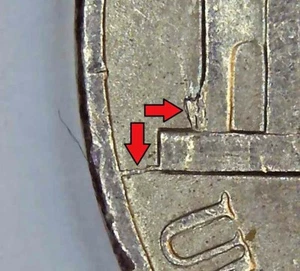 2008-P Jefferson Nickel Circulated with a Die Crack and DIe Chip Error/Variety - Picture 1 of 3
