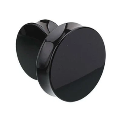 Pairs 34MM of Flat Face Black Acrylic Double Flare Plugs Ears Gauges E600 - Image 1 of 2