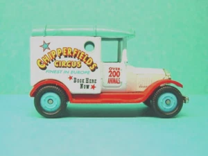 HO Scale Corgi Chipperfield's Circus T Ford Van White with Red and Green Trim - Picture 1 of 5