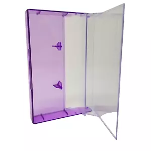 5 Cassette Tape Cases: Clear Front + Purple Tint Back - Empty Plastic Boxes - Imagen 1 de 4