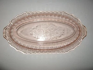 Rosa Depression Glas Süßigkeiten Nuss Relish Schmuck Schmuck Schmuck Tablett Schale - Bild 1 von 7
