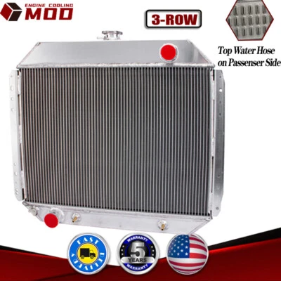 3-Core Radiator For 1966-1976 1977 1978 1979 Ford F100 F150 F250 F350 Bronco V8 - Image 1 of 4