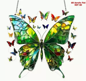 SUNCATCHER-Colorful Butterfly Stained Glass Effect Acrylic Hanging, Vivid Decor - Picture 1 of 6