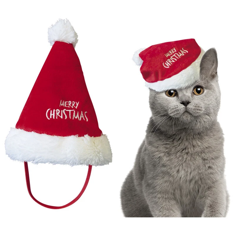 Nobby Plüsch Weihnachtsmütze rot 18 cm für Hunde Katzen Einheitsgröße